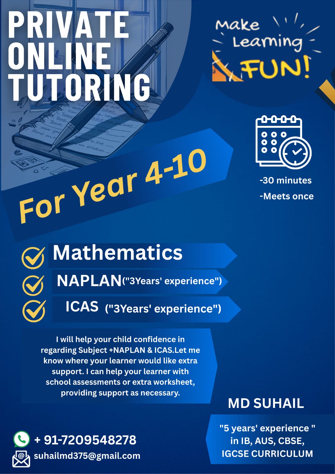 ACADEMIC MATHS TILL GRADE 10  OF IGCSE, IB , CBSE by MD SUHAIL